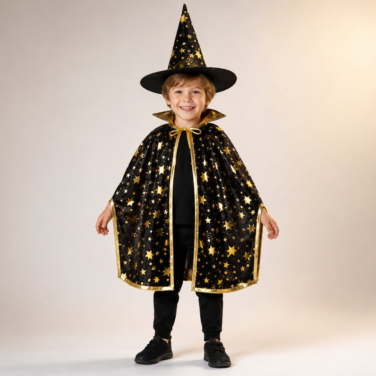 Halloweenkostuumset voor kinderen: heks en tovenaar — Cape en puntmuts