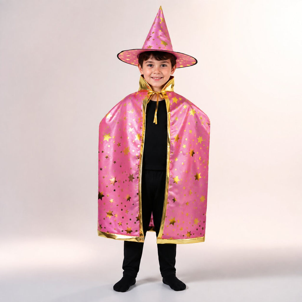 Halloweenkostuumset voor kinderen: heks en tovenaar — Cape en puntmuts