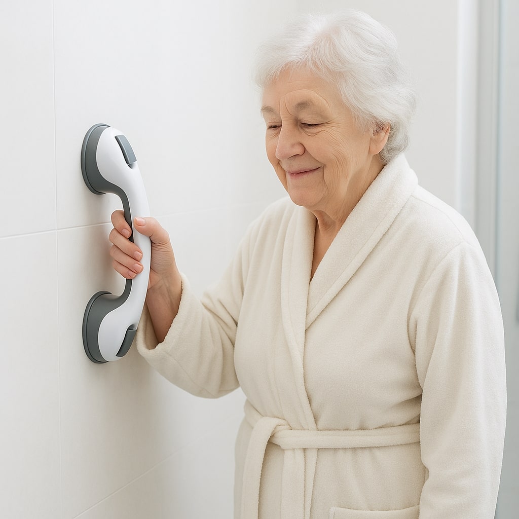Grab Bar With Suction Cup For Bathroom No Drilling 80kg Shower Toilet