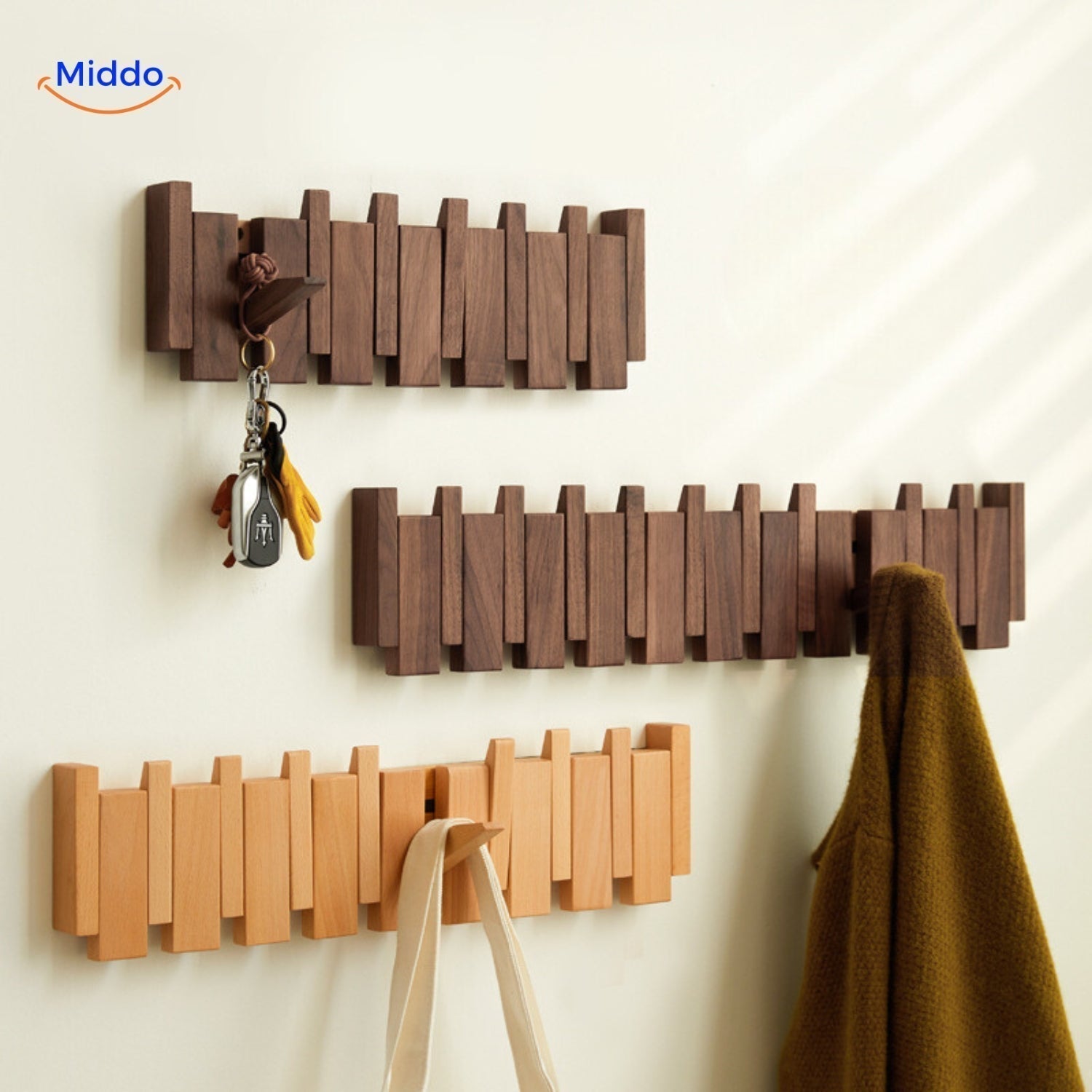 Wooden Piano Style Wall Hook | Handmade Organizer | Ka-mostore