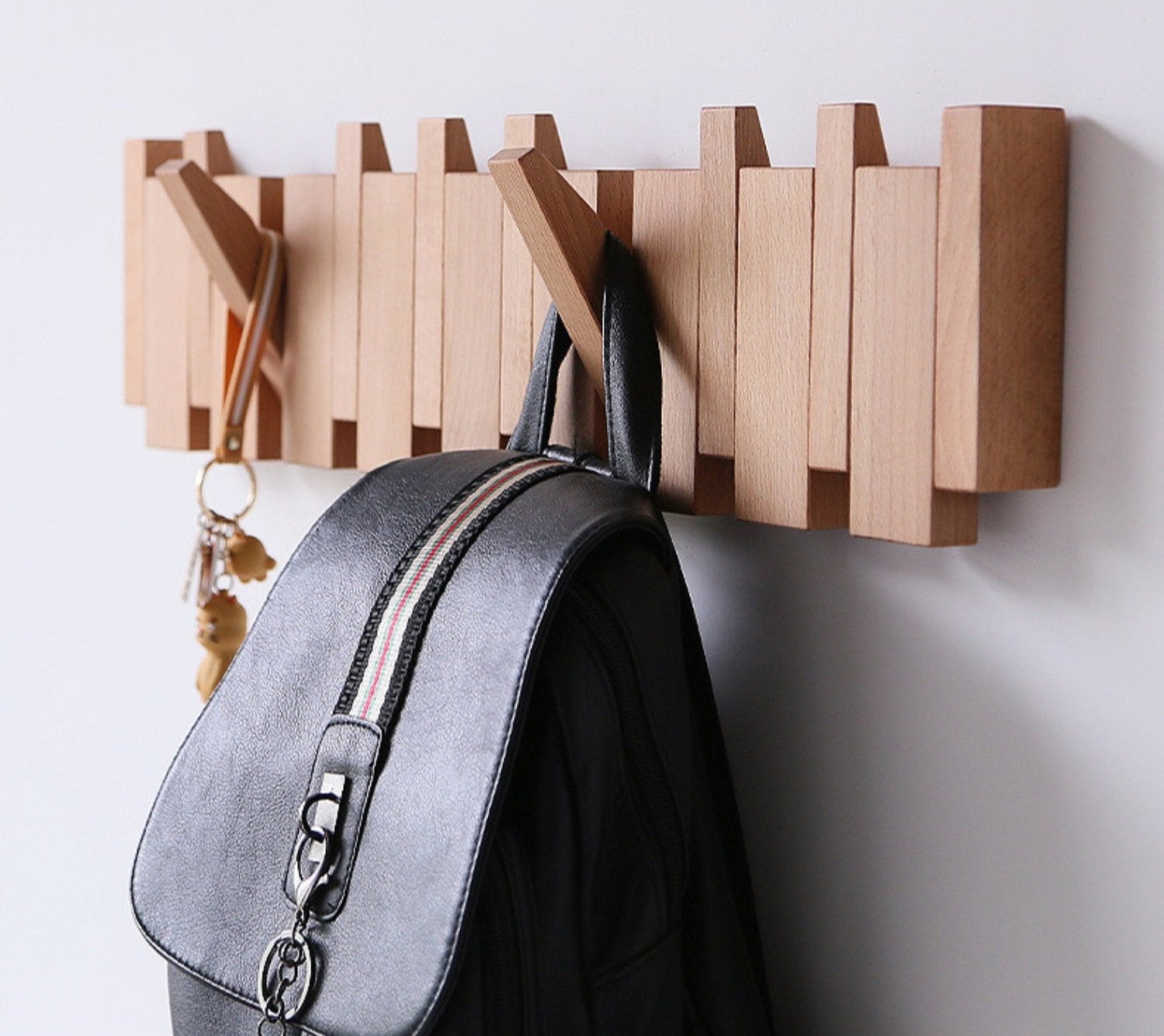 Wooden Piano Style Wall Hook | Handmade Organizer | Ka-mostore