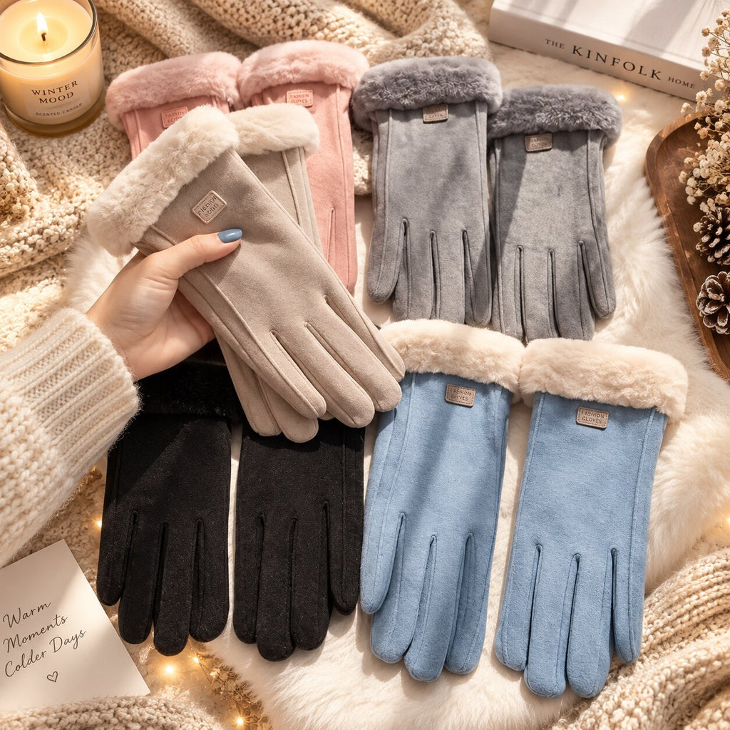 Luvas de inverno em pele de borrego KuschelHand para mulher — Quentes, elegantes e ideais para o frio
