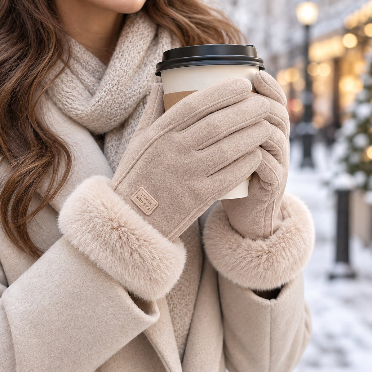 Luvas de inverno em pele de borrego KuschelHand para mulher — Quentes, elegantes e ideais para o frio