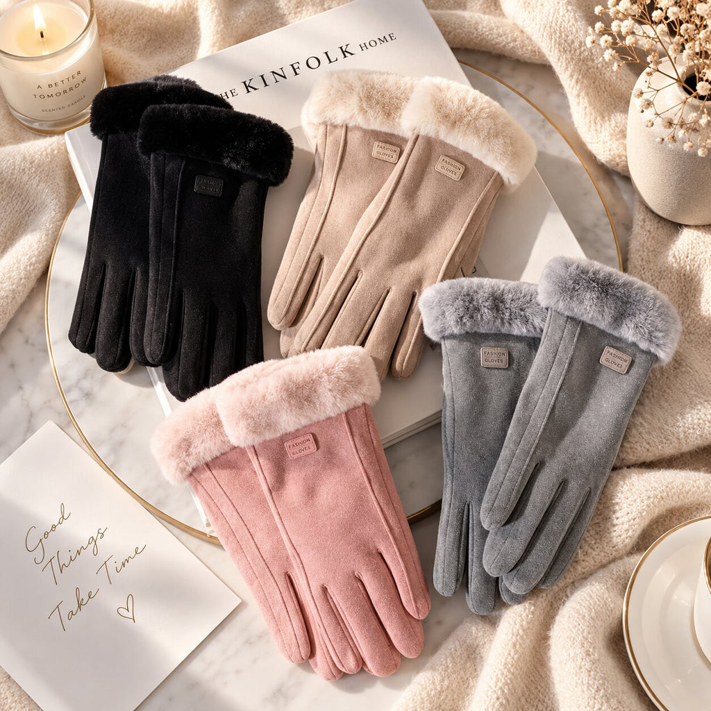 Luvas de inverno em pele de borrego KuschelHand para mulher — Quentes, elegantes e ideais para o frio