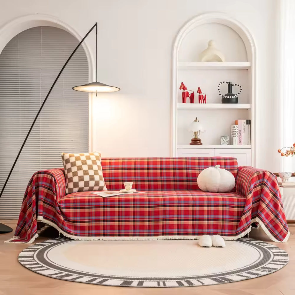 Cottage Plaid Sofa Throw | Ka-mostore