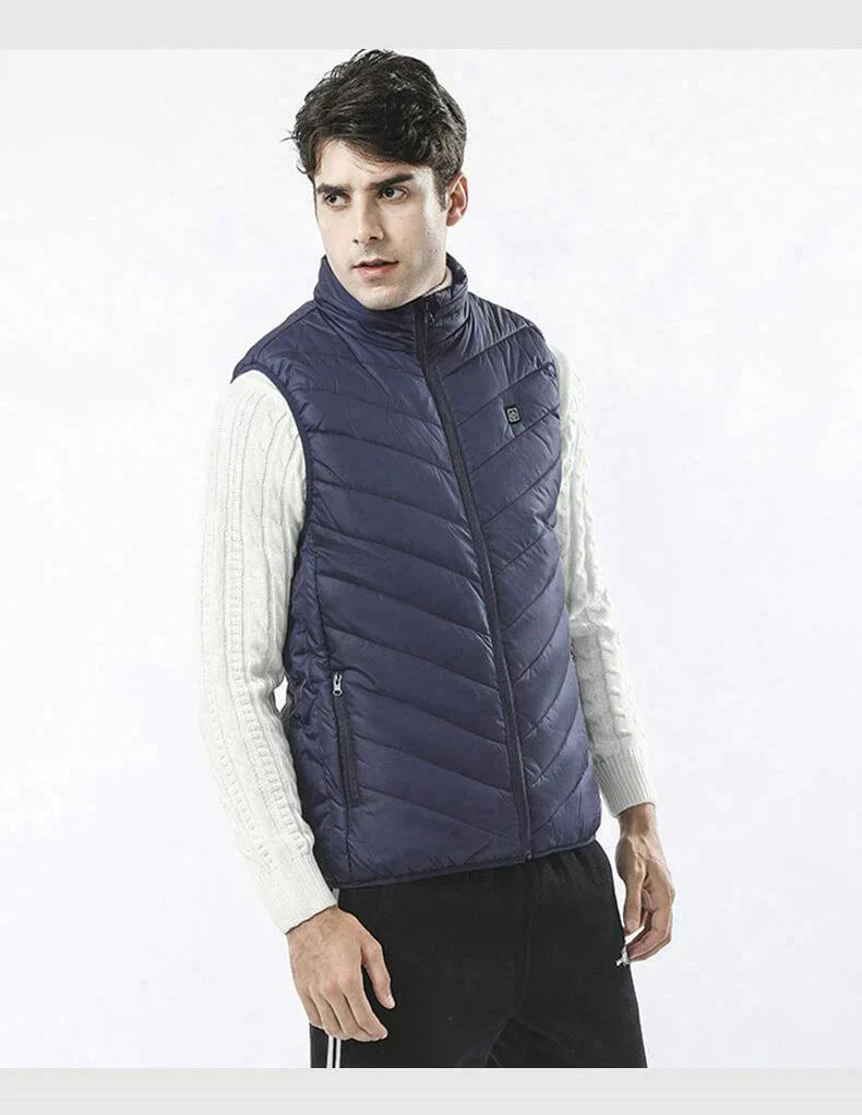 Five-Zone Heated Vest With Three Temperature Levels, Windproof And Waterproof