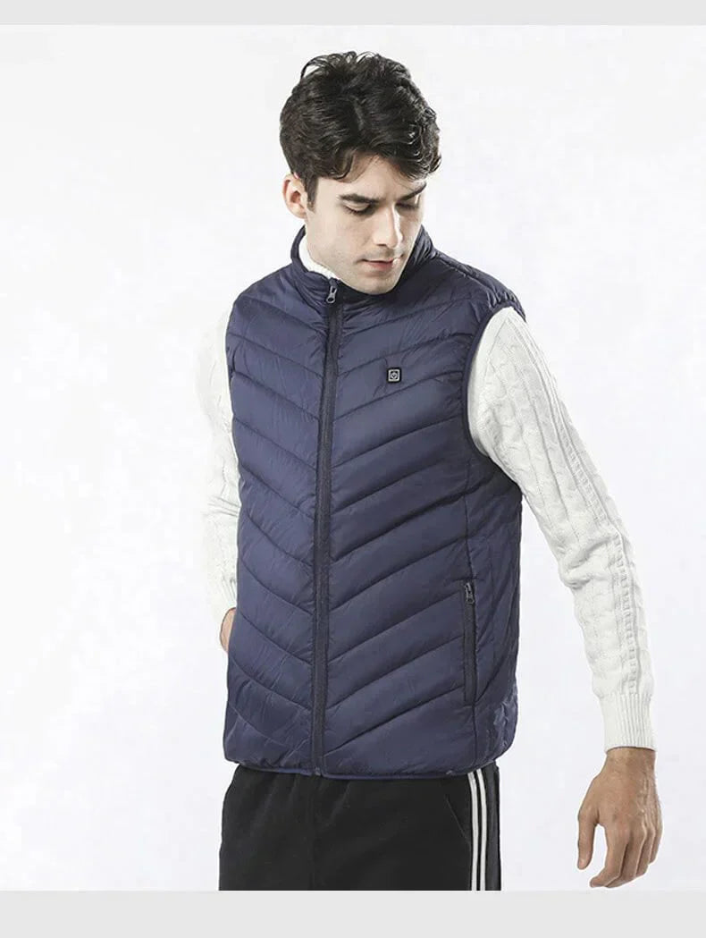 Five-Zone Heated Vest With Three Temperature Levels, Windproof And Waterproof