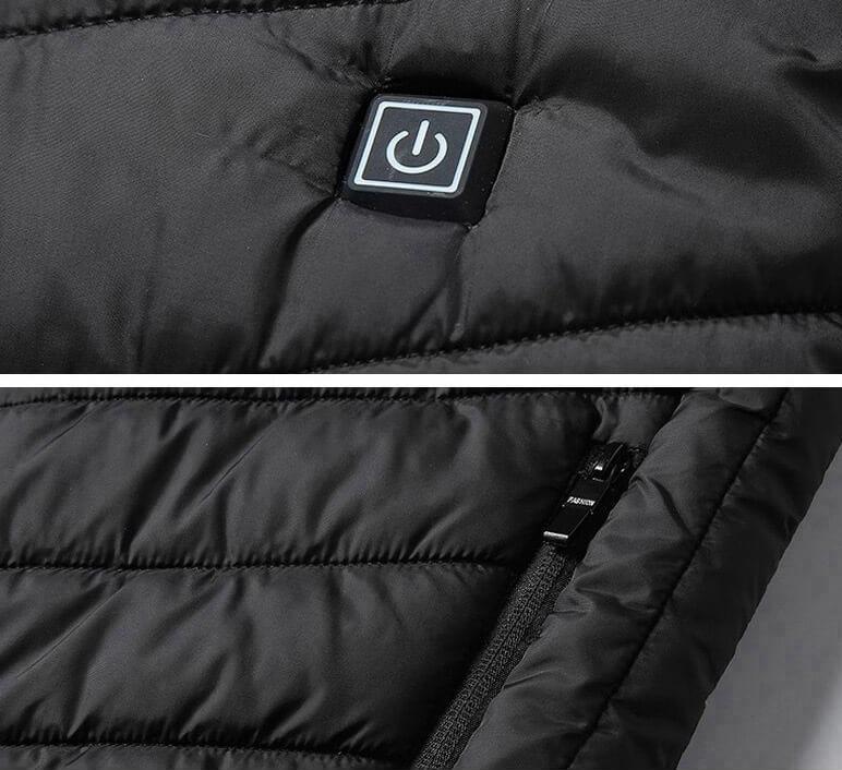 Five-Zone Heated Vest With Three Temperature Levels, Windproof And Waterproof