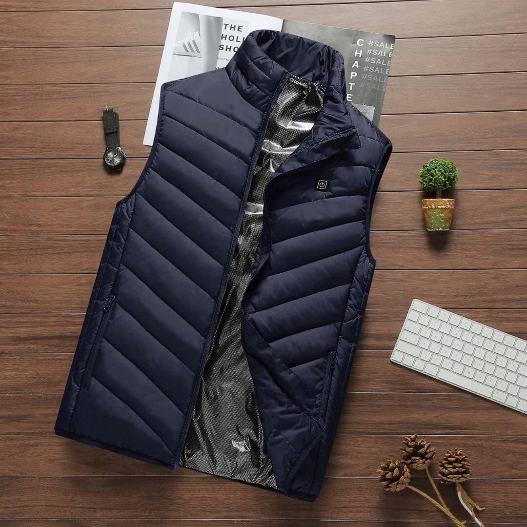 Five-Zone Heated Vest With Three Temperature Levels, Windproof And Waterproof