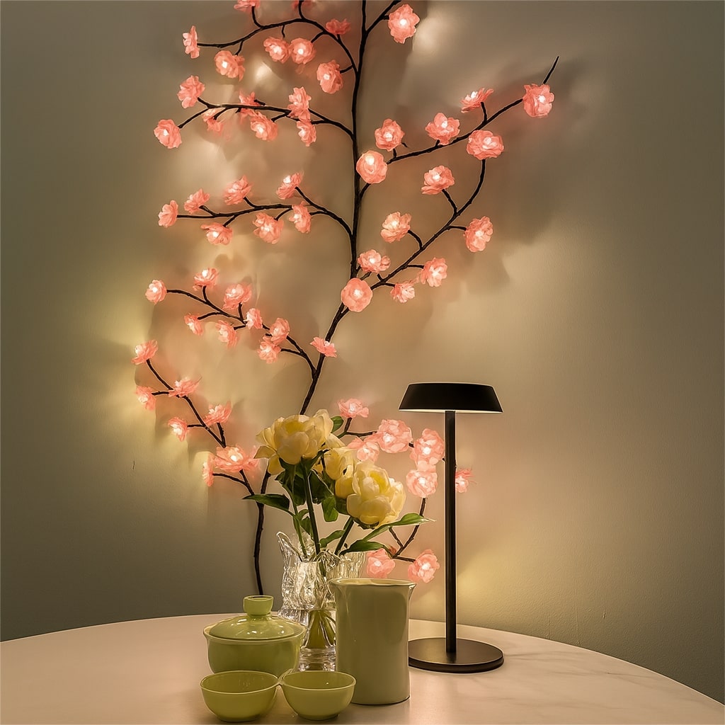 LichtBlüte LED-Kirschblüten-Lichterkette — Herbstdekoration