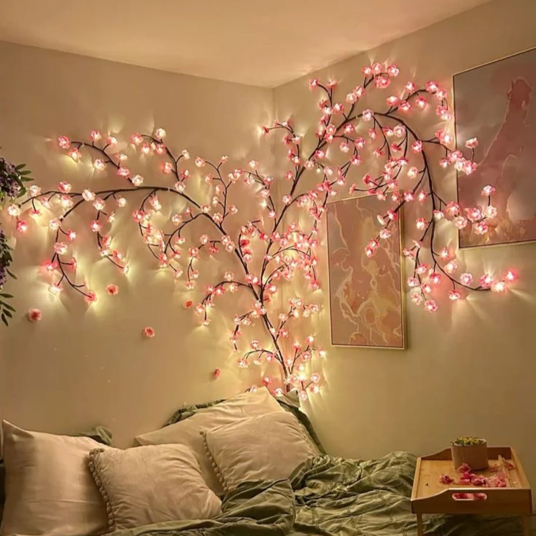 LichtBlüte LED-Kirschblüten-Lichterkette — Herbstdekoration