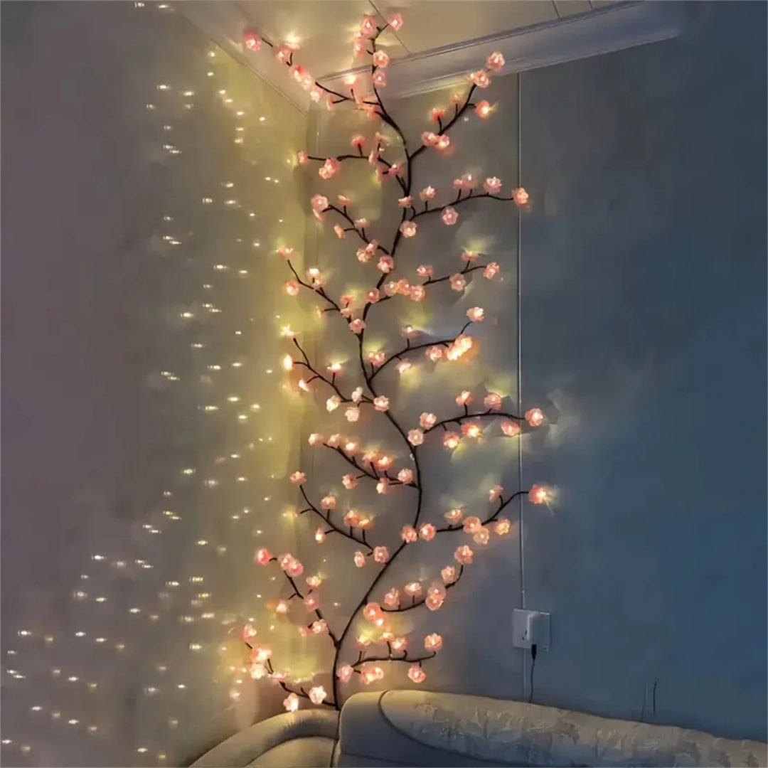 LichtBlüte LED-Kirschblüten-Lichterkette — Herbstdekoration
