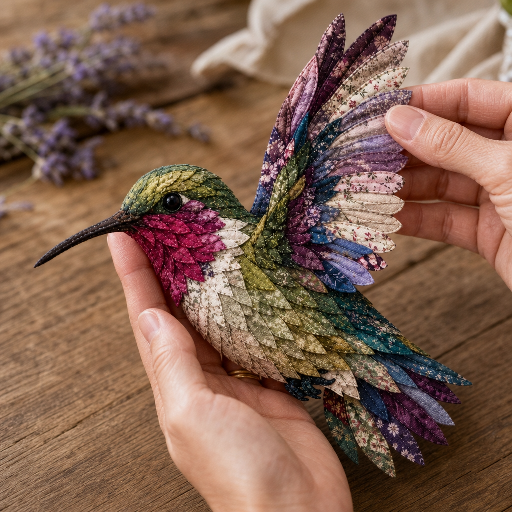 3D Fabric Patchwork Bird DIY Craft Kit — Decorative Feather Artwork