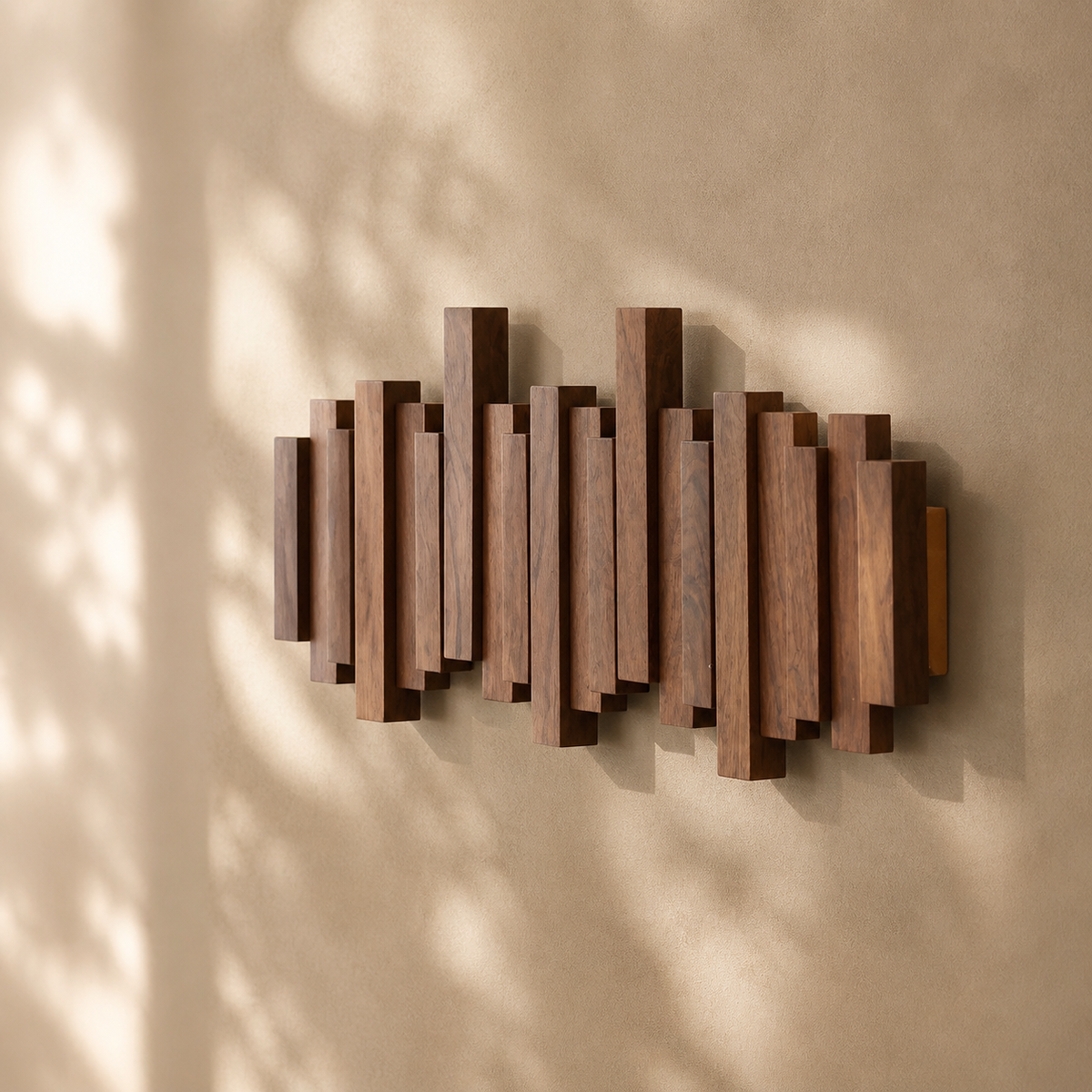 BRANCHORA Sculpturale houten wandkapstok — Sierlijke opbergruimte voor elke dag