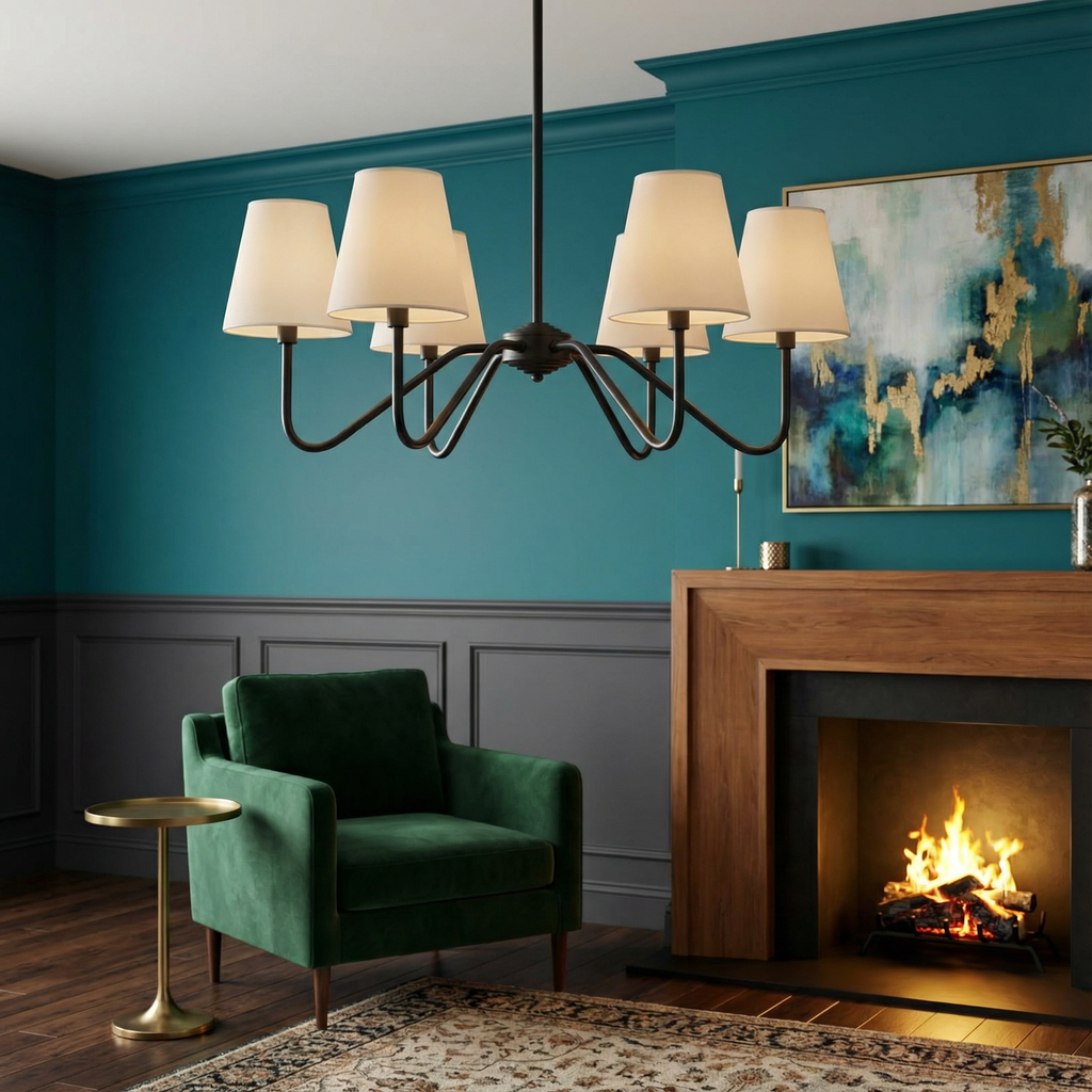 LumaSilk Modern Silk Chandelier Light For Bedroom And Living Room Decor And Elegance