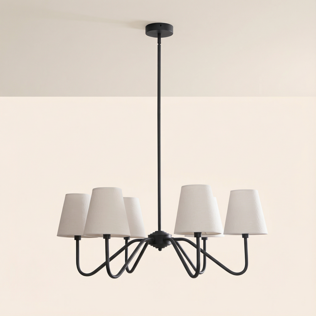 LumaSilk Modern Silk Chandelier Light For Bedroom And Living Room Decor And Elegance