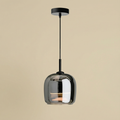 LumaGrace Elegant Smoky Gray Glass Kitchen Pendant Light For Warm Ambient Illumination