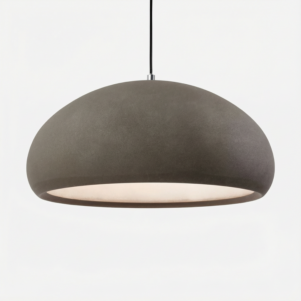 NovaLume Elegant Sand Textured Domed Pendant Lamp For Modern Interiors And Homes