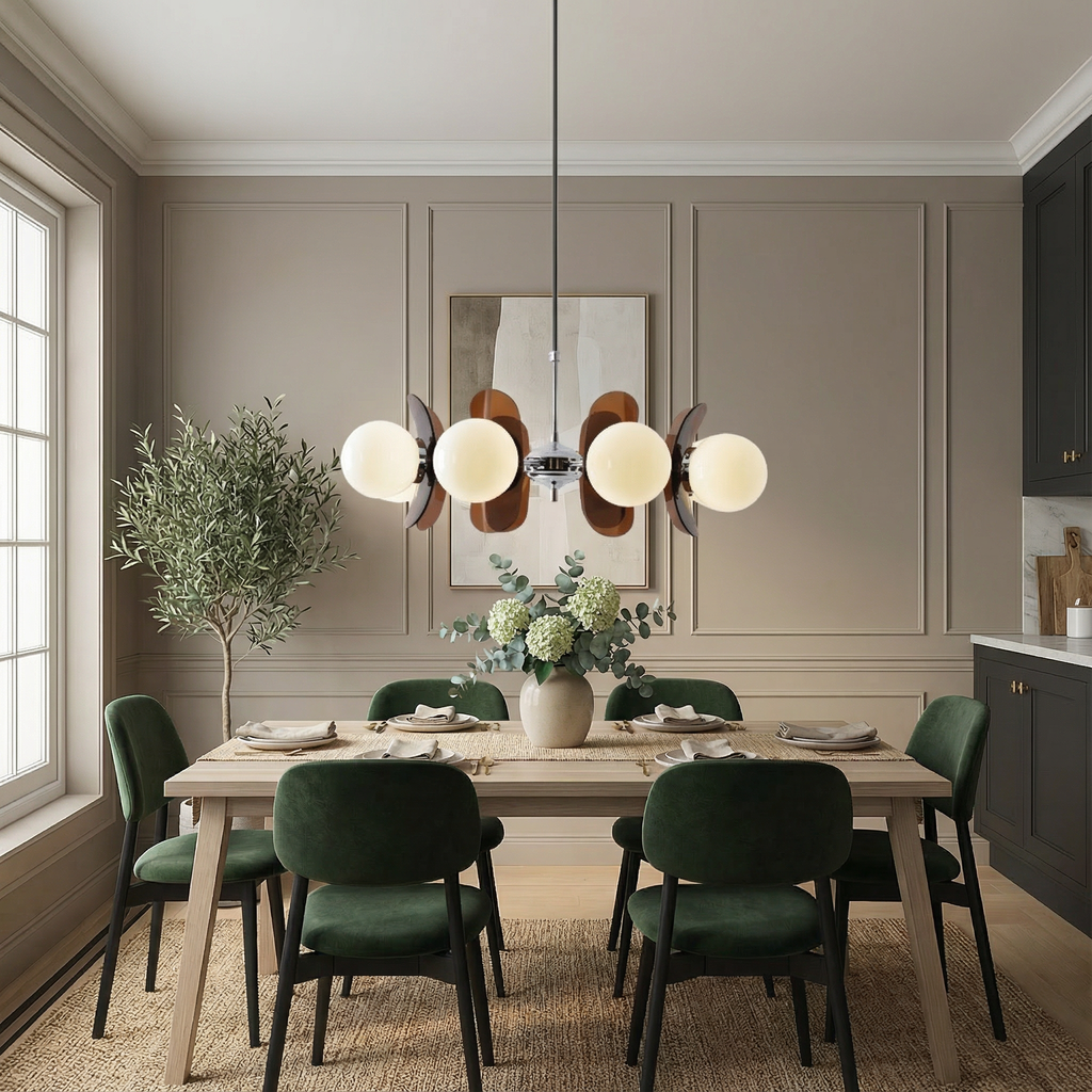 Astra Arc Elegant Five-Head Chandelier Ceiling Light Fixture For Modern Dining Rooms