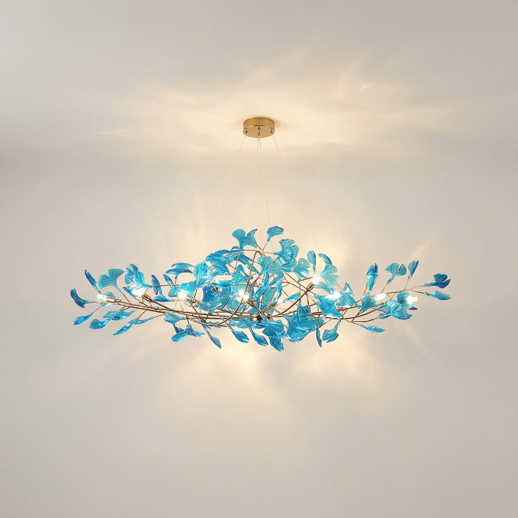 Emerald Aura moderne Acrylblatt-Kronleuchter mit raffiniertem, naturinspiriertem sanften Licht