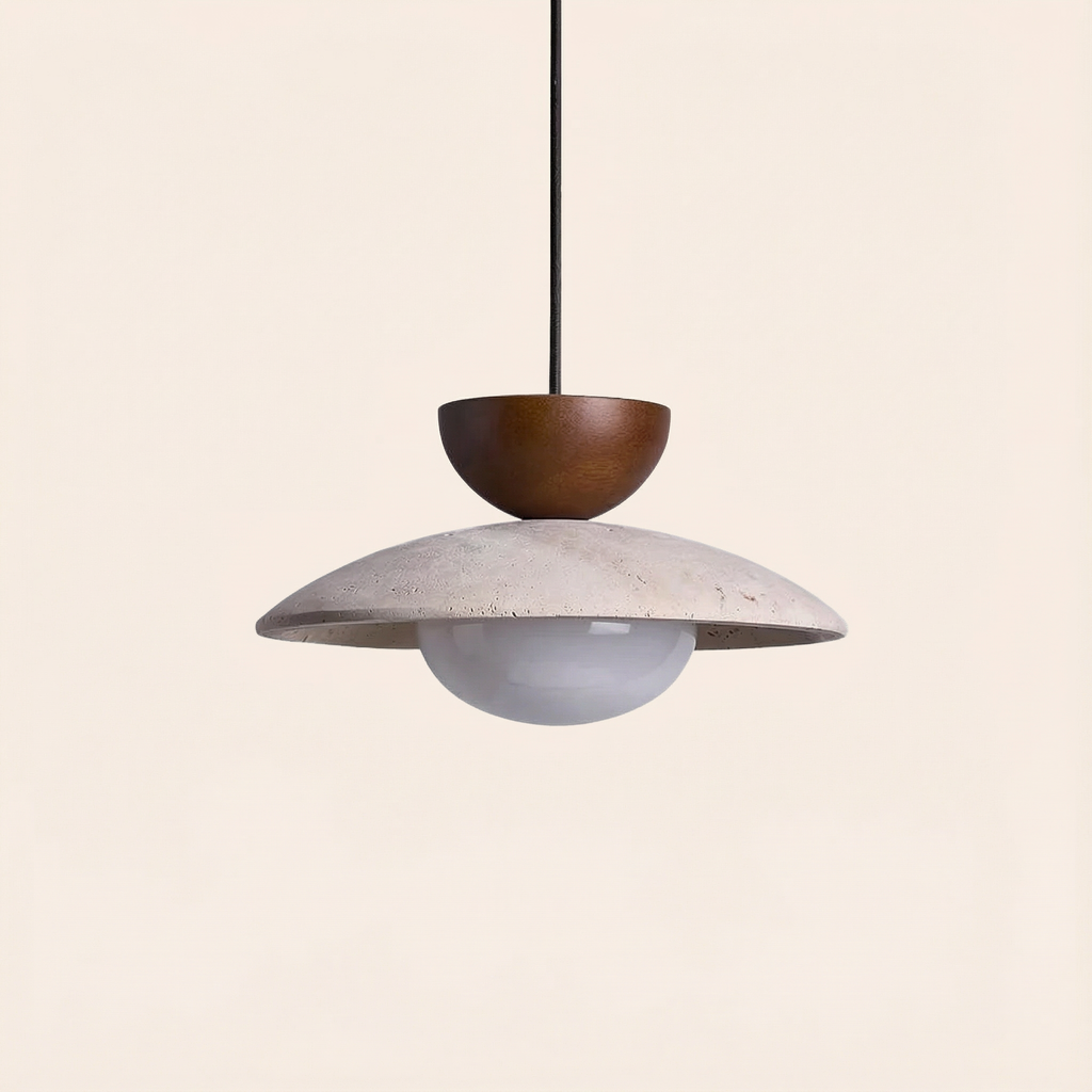 LumenOak Natural Wood Glass Pendant Light For Kitchen And Dining Areas In Modern Homes