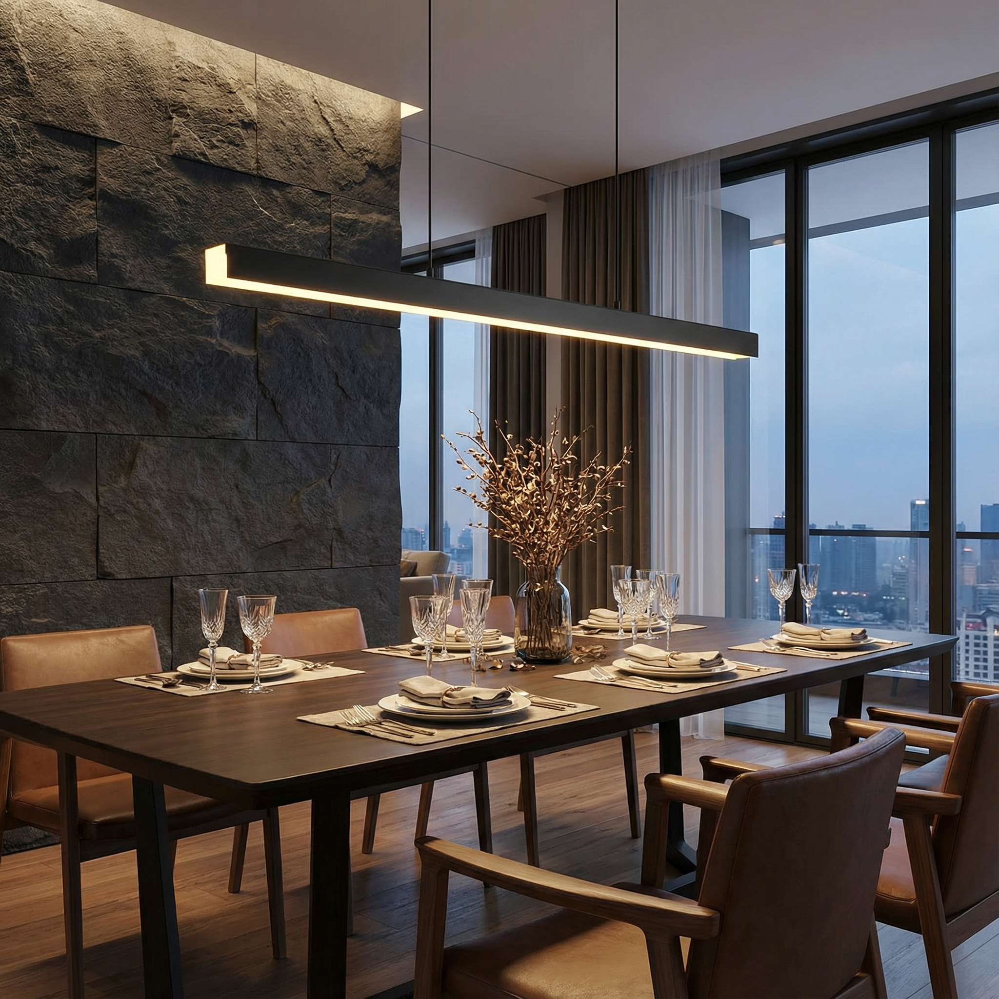 Asteria Modern Dimmable Kitchen Pendant Light Fixture With Sleek Contemporary Style For Dining Spaces