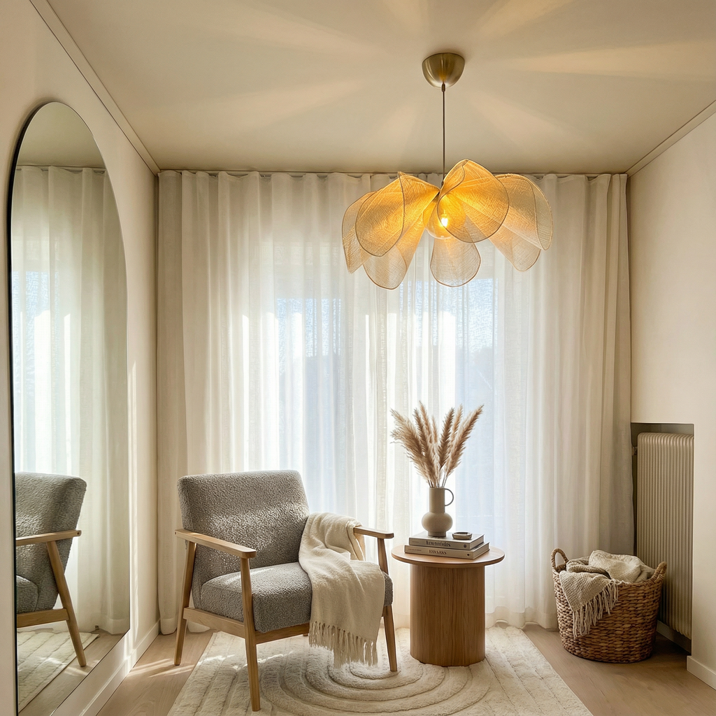 Aurelia Elegant Nostalgic Pendant Lamp With Soft Fabric Shade And Warm Ambience