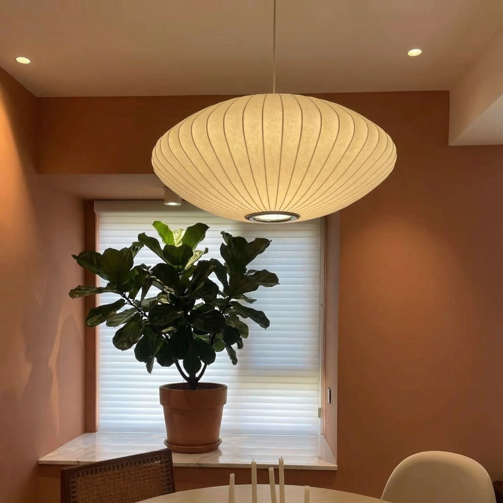 Luma Silk Contemporary Pendant Light With Elegant Silk Shade For Dining Rooms Worldwide