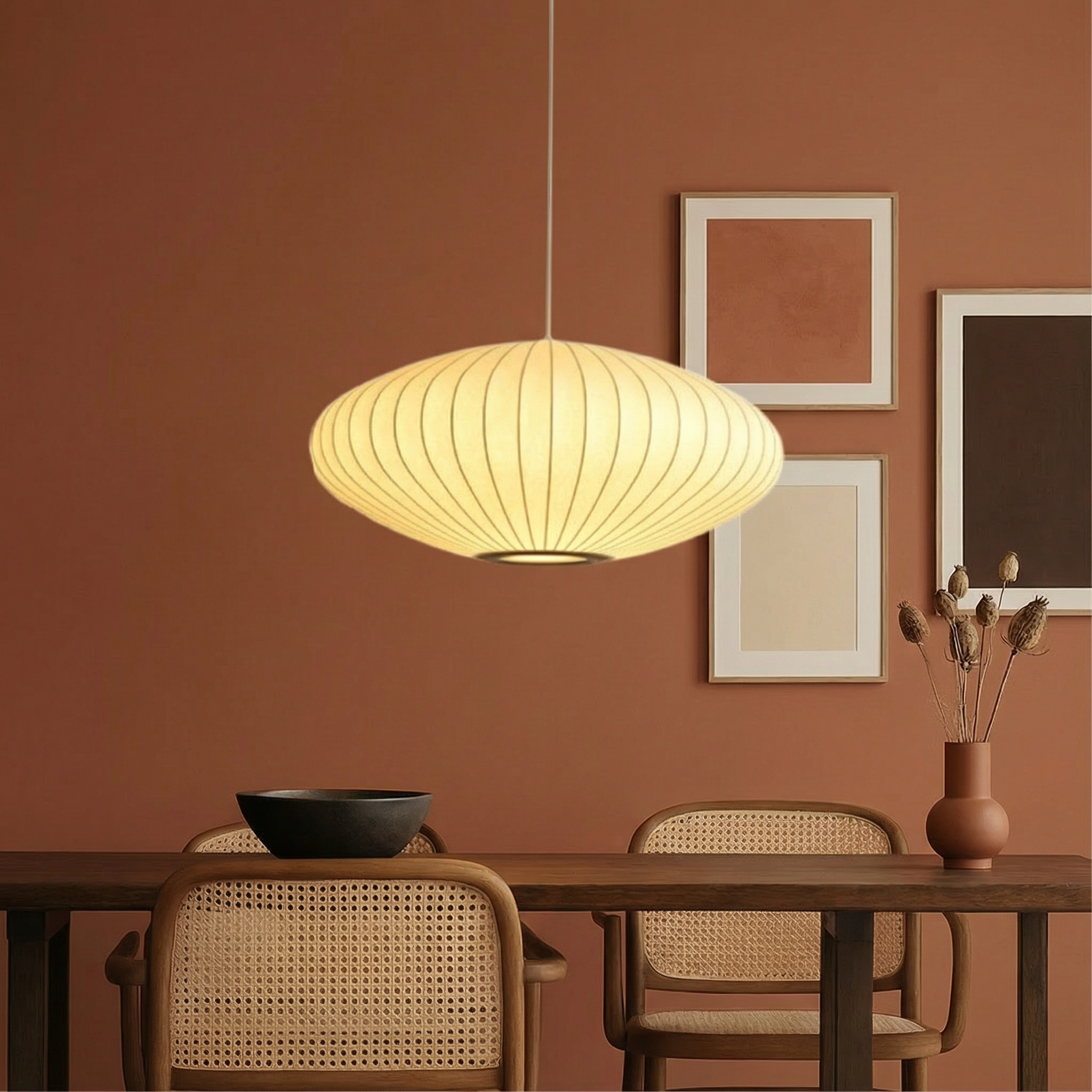Luma Silk Contemporary Pendant Light With Elegant Silk Shade For Dining Rooms Worldwide
