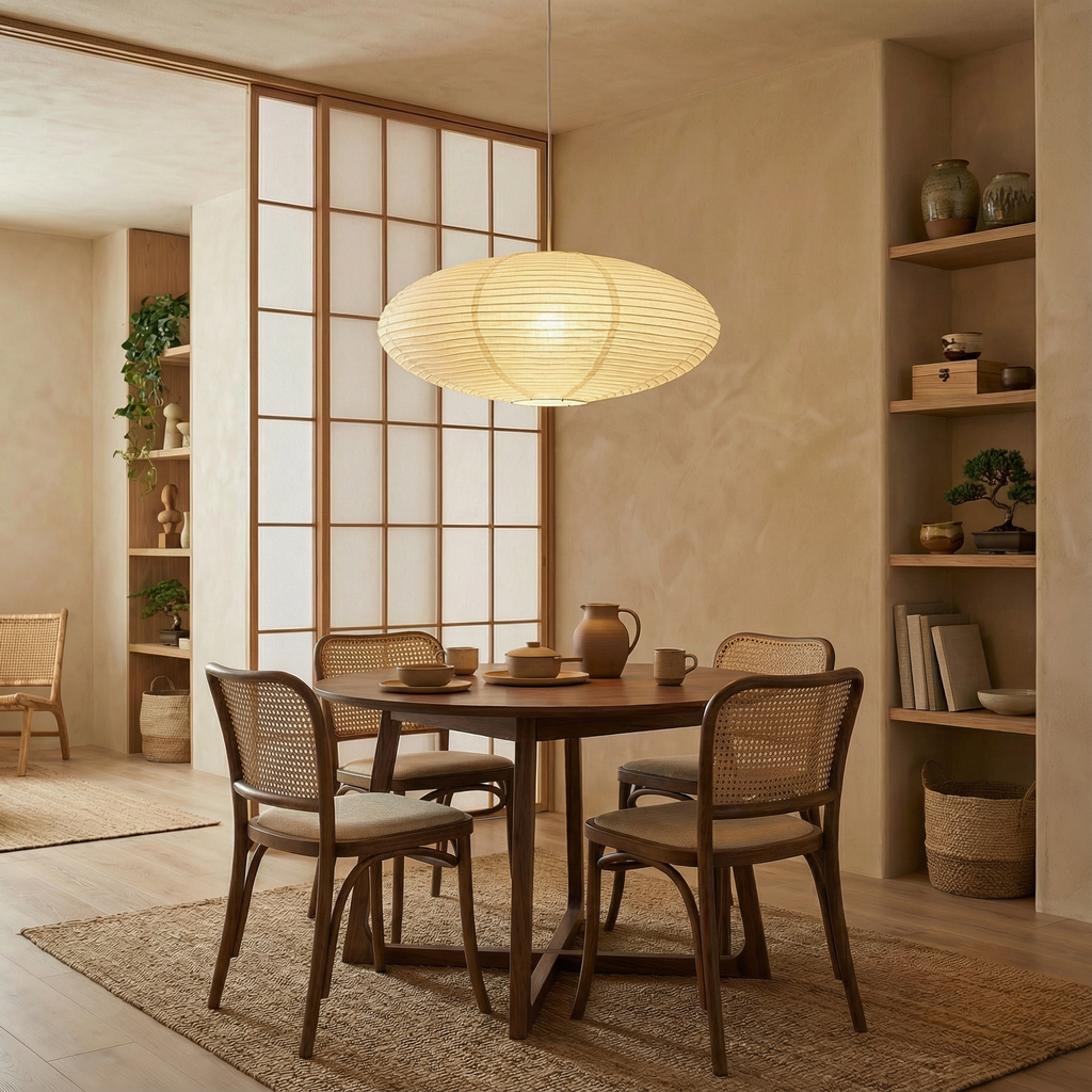 LumaNova Elegant Paper Pendant Light For Kitchen Areas With Minimalist Style For Modern Dining Spaces