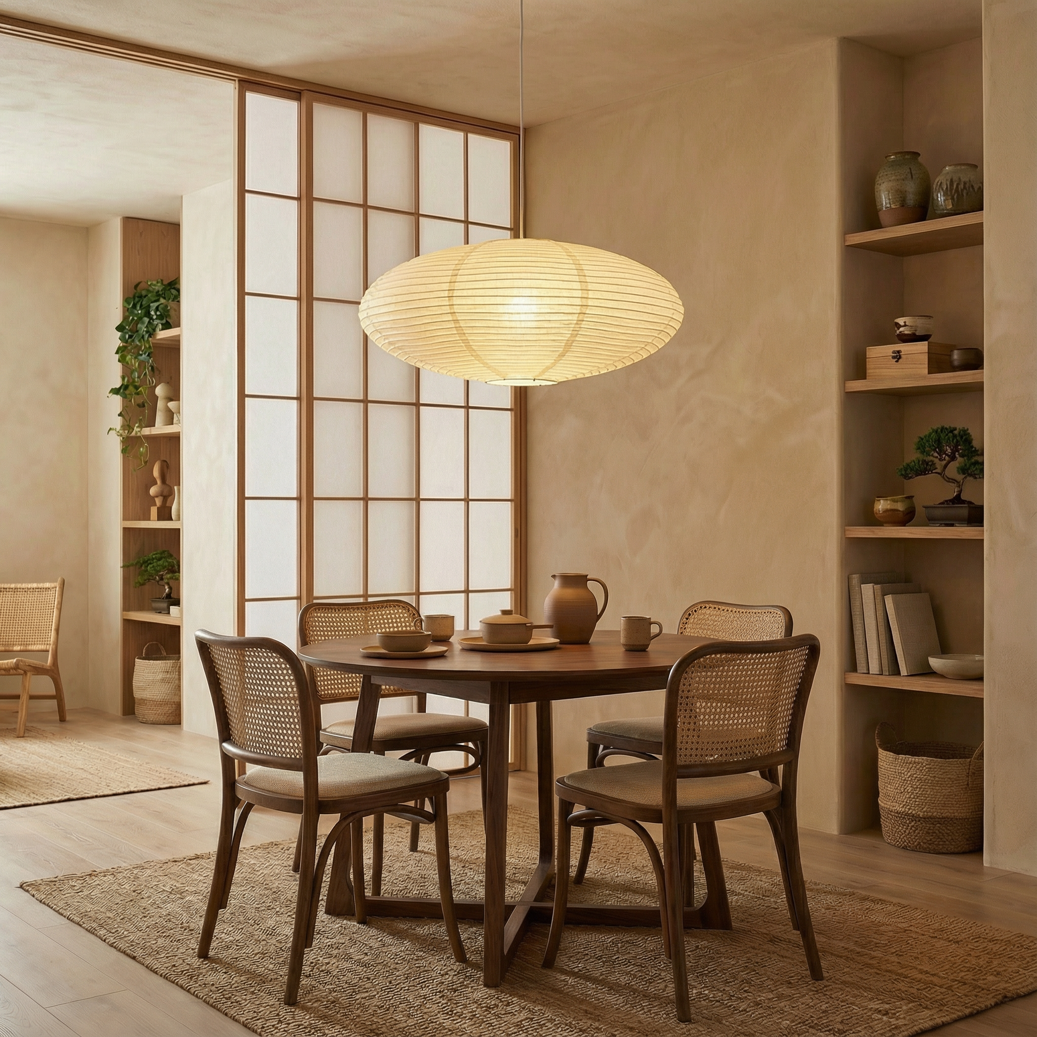 LumaNova Elegant Paper Pendant Light For Kitchen Areas With Minimalist Style For Modern Dining Spaces