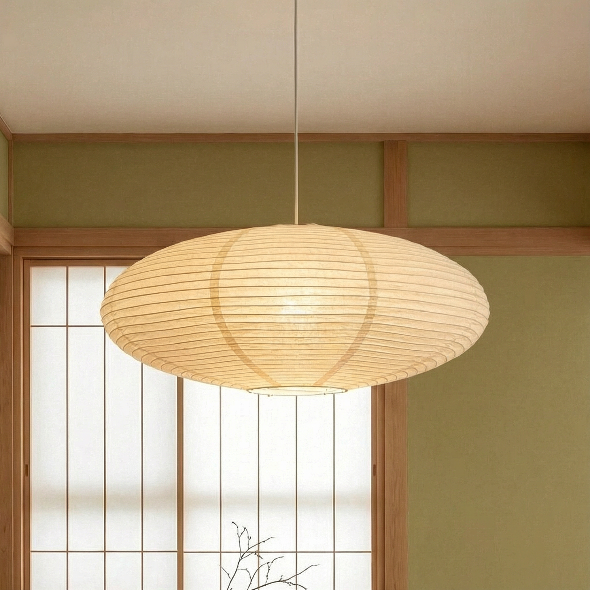 LumaNova Elegant Paper Pendant Light For Kitchen Areas With Minimalist Style For Modern Dining Spaces