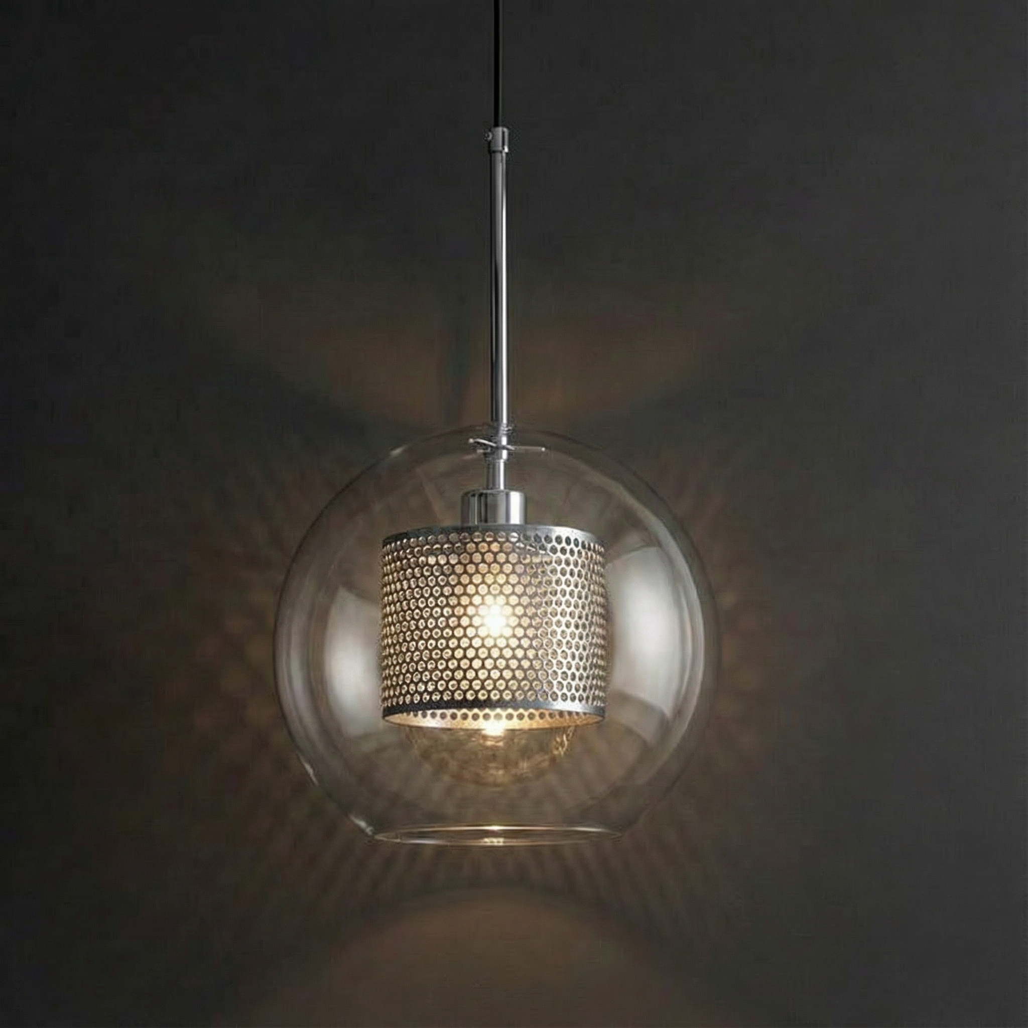 LuminaArc Adjustable Glass Pendant Light For Kitchen Space Modern Ceiling Fixture