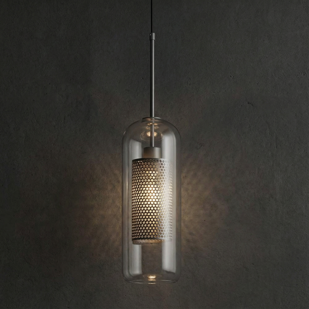 LuminaArc Adjustable Glass Pendant Light For Kitchen Space Modern Ceiling Fixture