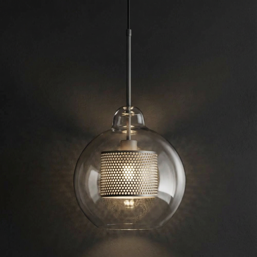 LuminaArc Adjustable Glass Pendant Light For Kitchen Space Modern Ceiling Fixture