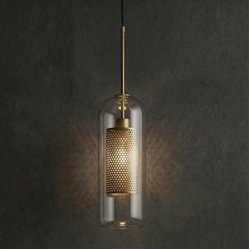 LuminaArc Adjustable Glass Pendant Light For Kitchen Space Modern Ceiling Fixture