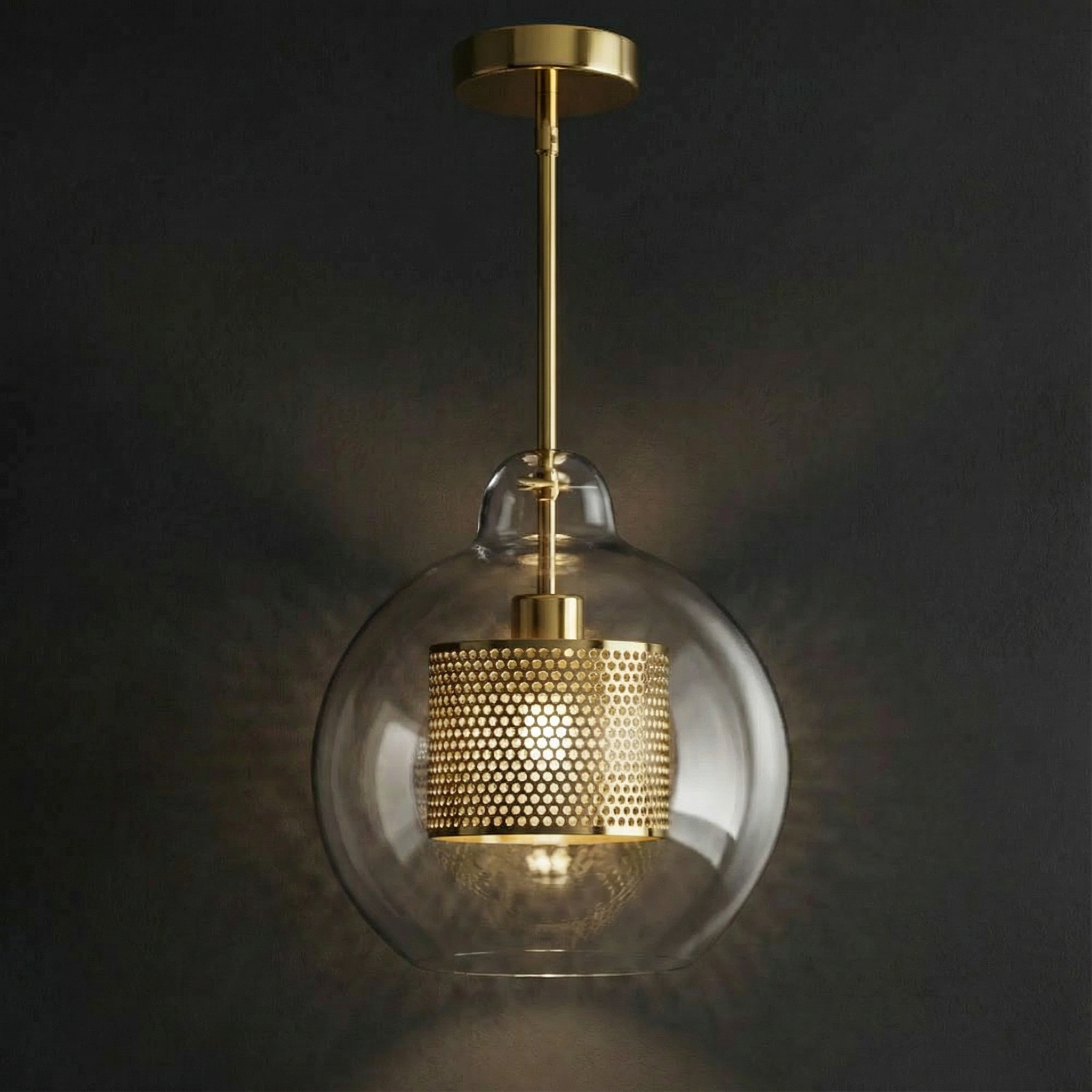 LuminaArc Adjustable Glass Pendant Light For Kitchen Space Modern Ceiling Fixture