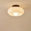 LumaGlow Cream Finish Minimalist Flush Mount Ceiling Light Fixture For Modern Interiors