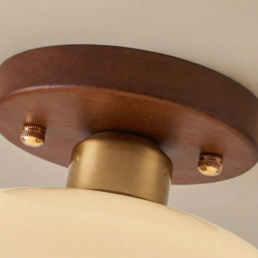 LumaGlow Cream Finish Minimalist Flush Mount Ceiling Light Fixture For Modern Interiors