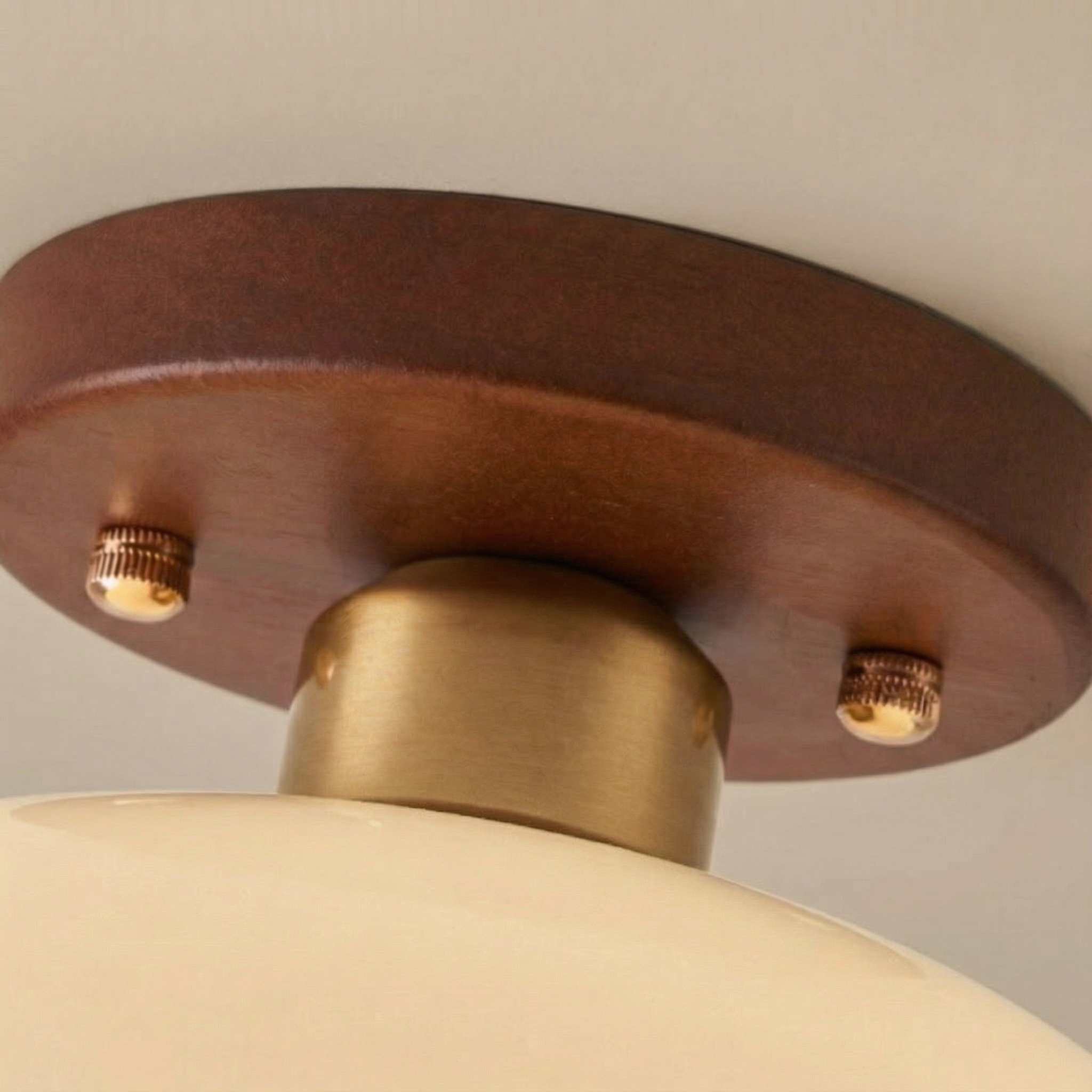 LumaGlow Cream Finish Minimalist Flush Mount Ceiling Light Fixture For Modern Interiors