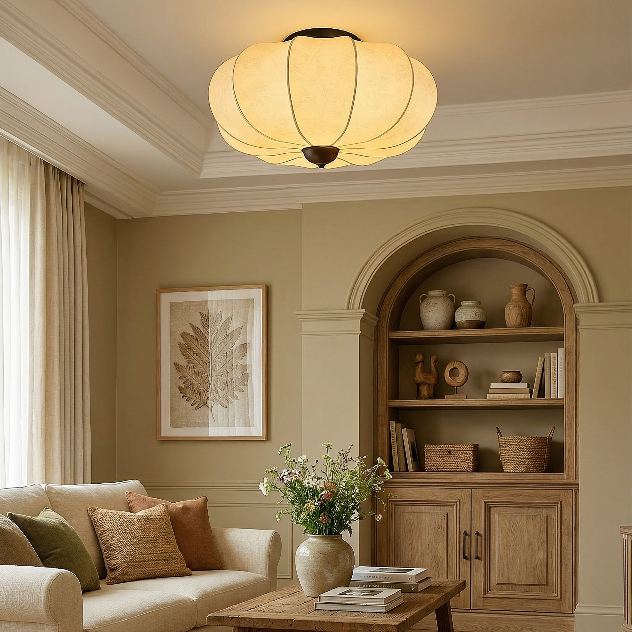NovaLume Contemporary Ceiling Flush Mount Light Fixture For Modern Living Spaces And Hallways