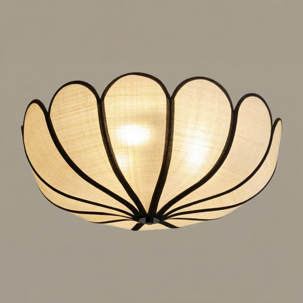 BreezeWeave Elegant Handwoven LED Ceiling Light With Flush Mount Fixture For Modern Rooms
