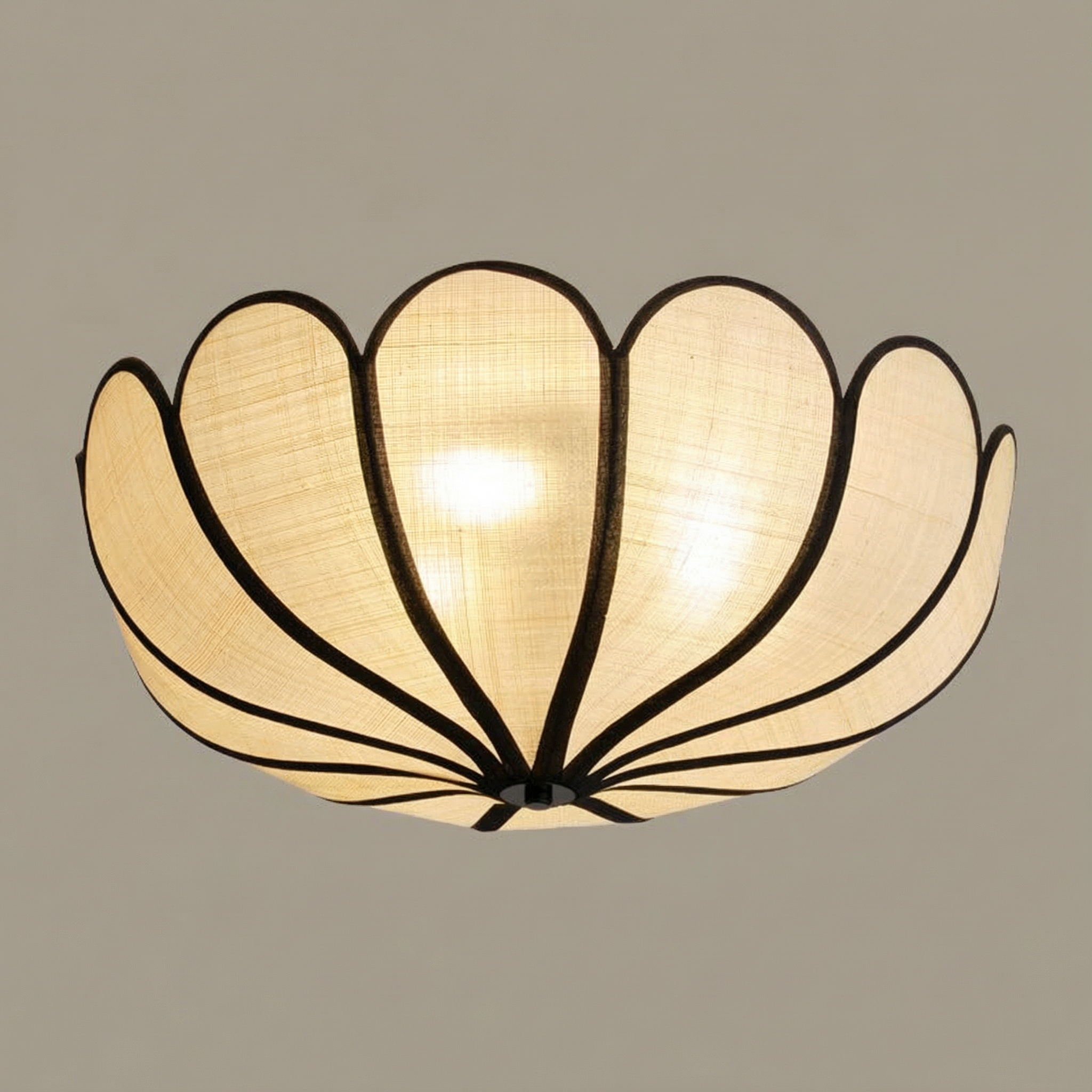 BreezeWeave Elegant Handwoven LED Ceiling Light With Flush Mount Fixture For Modern Rooms