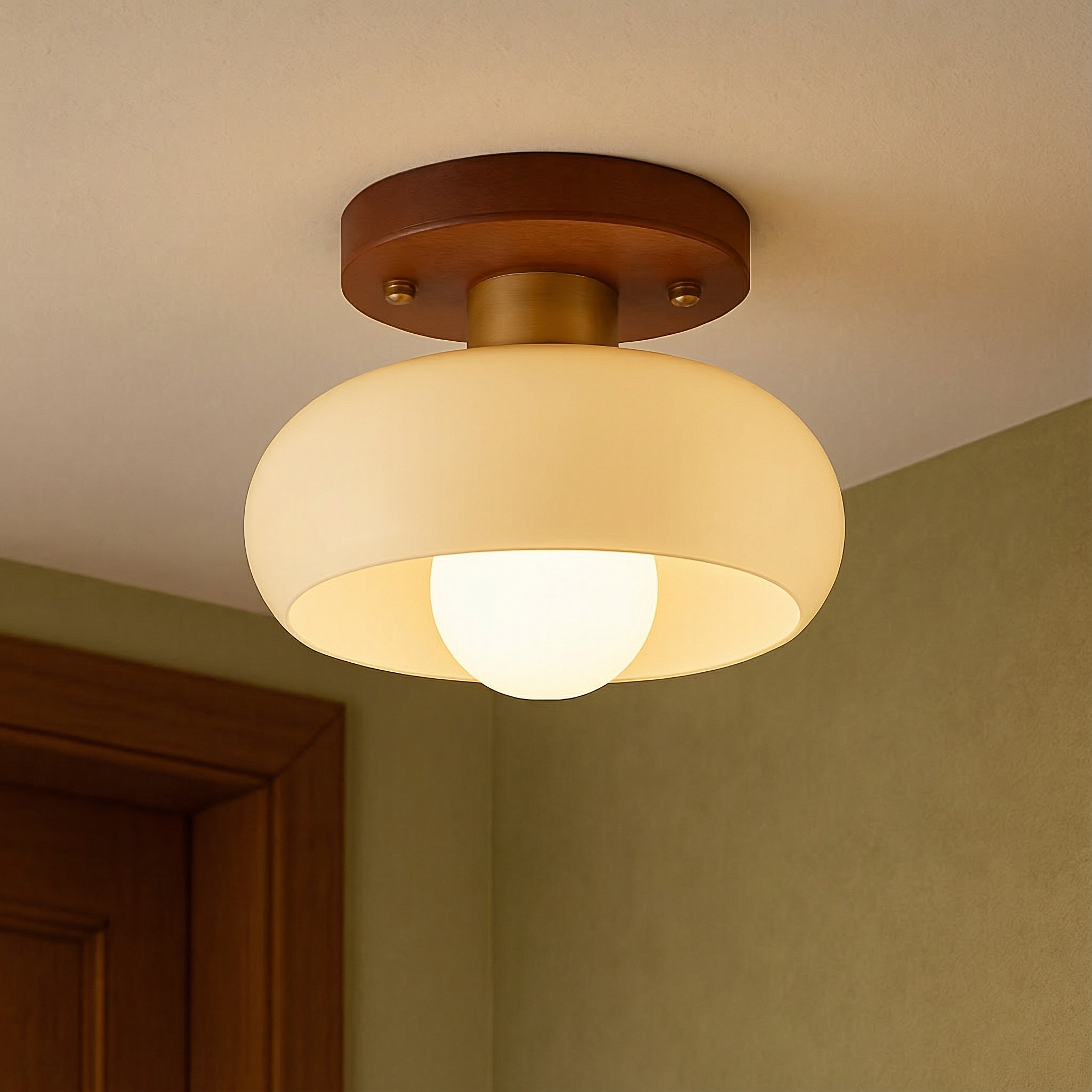 Aurelia Elegant Nordic Wood Ceiling Light With Flush Mount For Dining Rooms And Bars At Home