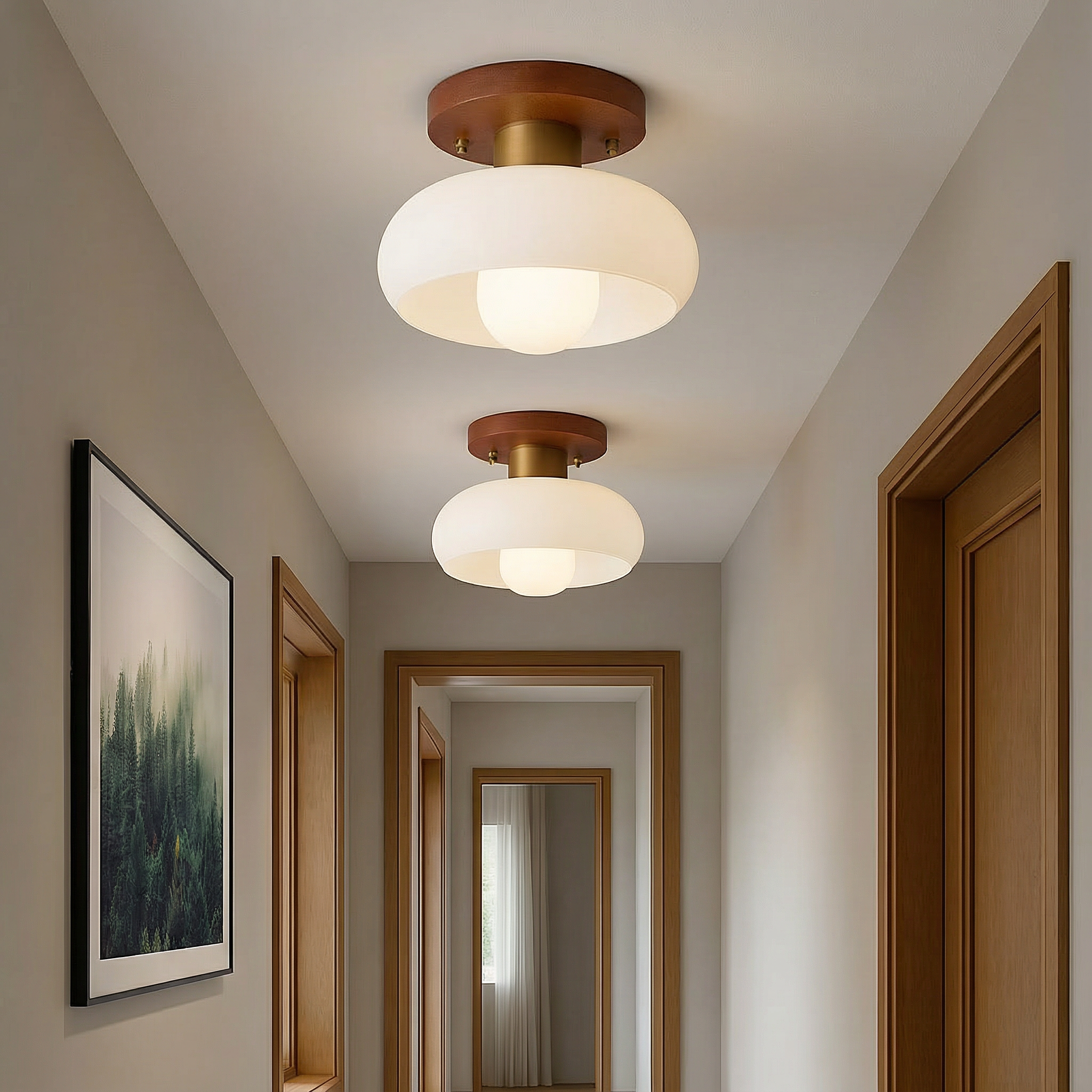Aurelia Elegant Nordic Wood Ceiling Light With Flush Mount For Dining Rooms And Bars At Home