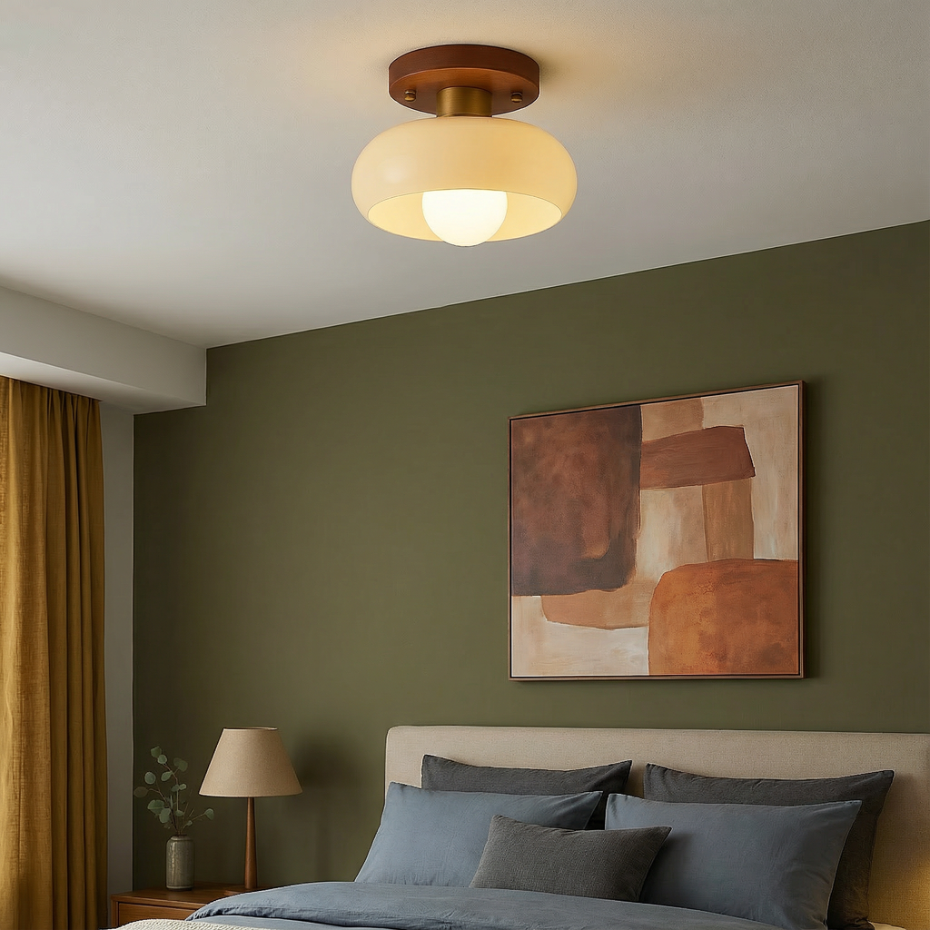 Aurelia Elegant Nordic Wood Ceiling Light With Flush Mount For Dining Rooms And Bars At Home