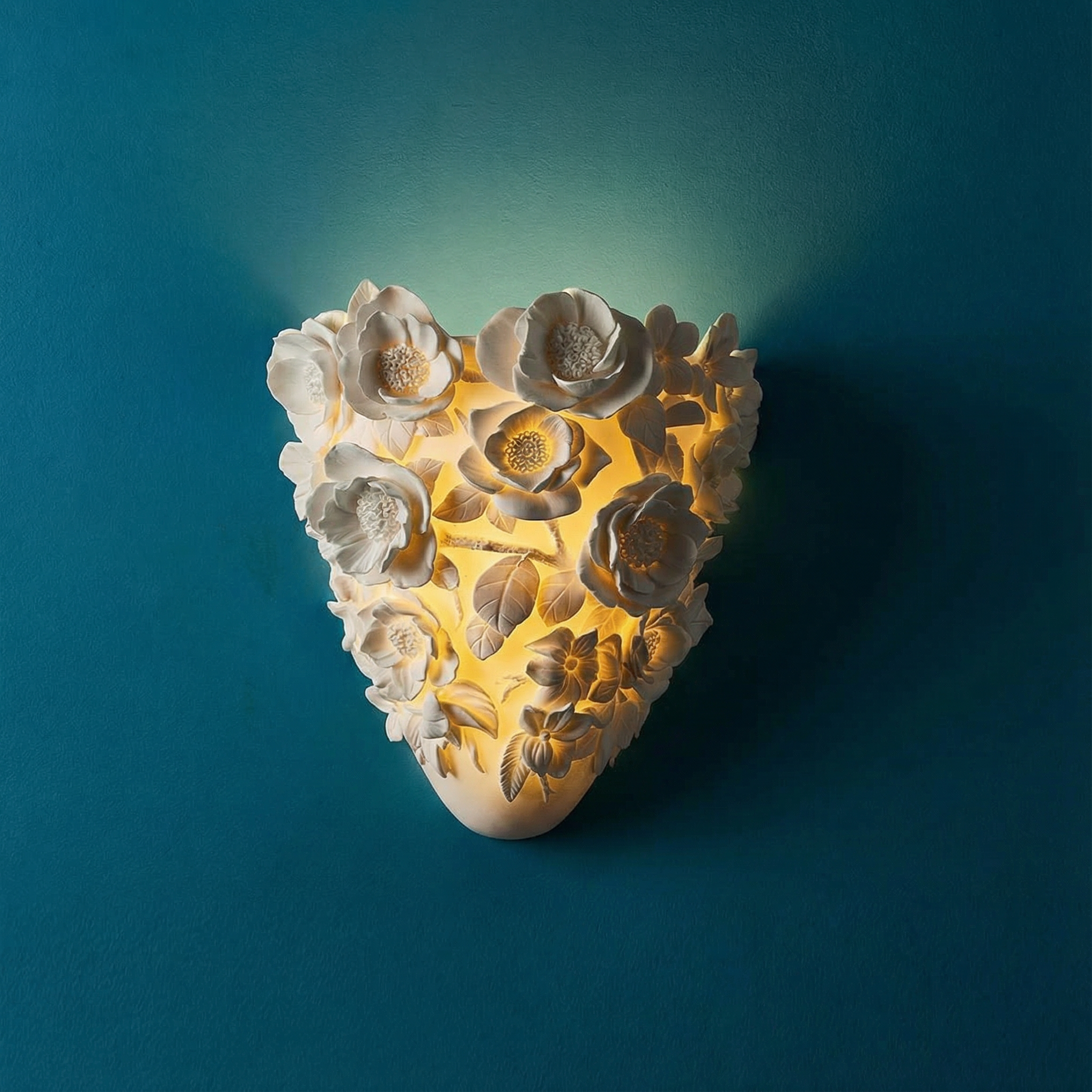 Delicate Floral Ceramic Wall Light Fixture For Gentle Led Illumination In Cozy Home Spaces