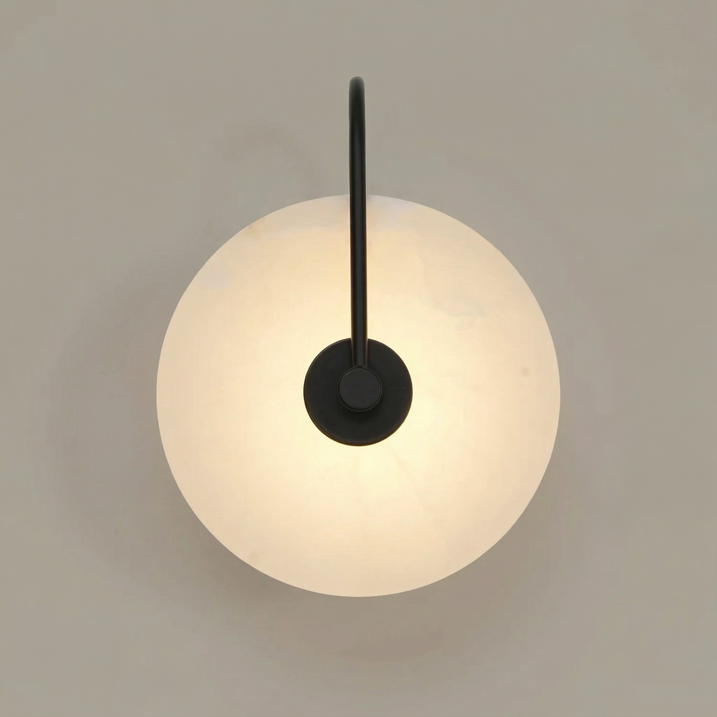 Astra Wall Lamp In Marble Design With Soft LED Glow For A Warm Contemporary Sconce Ambience In Hallways And Living Rooms