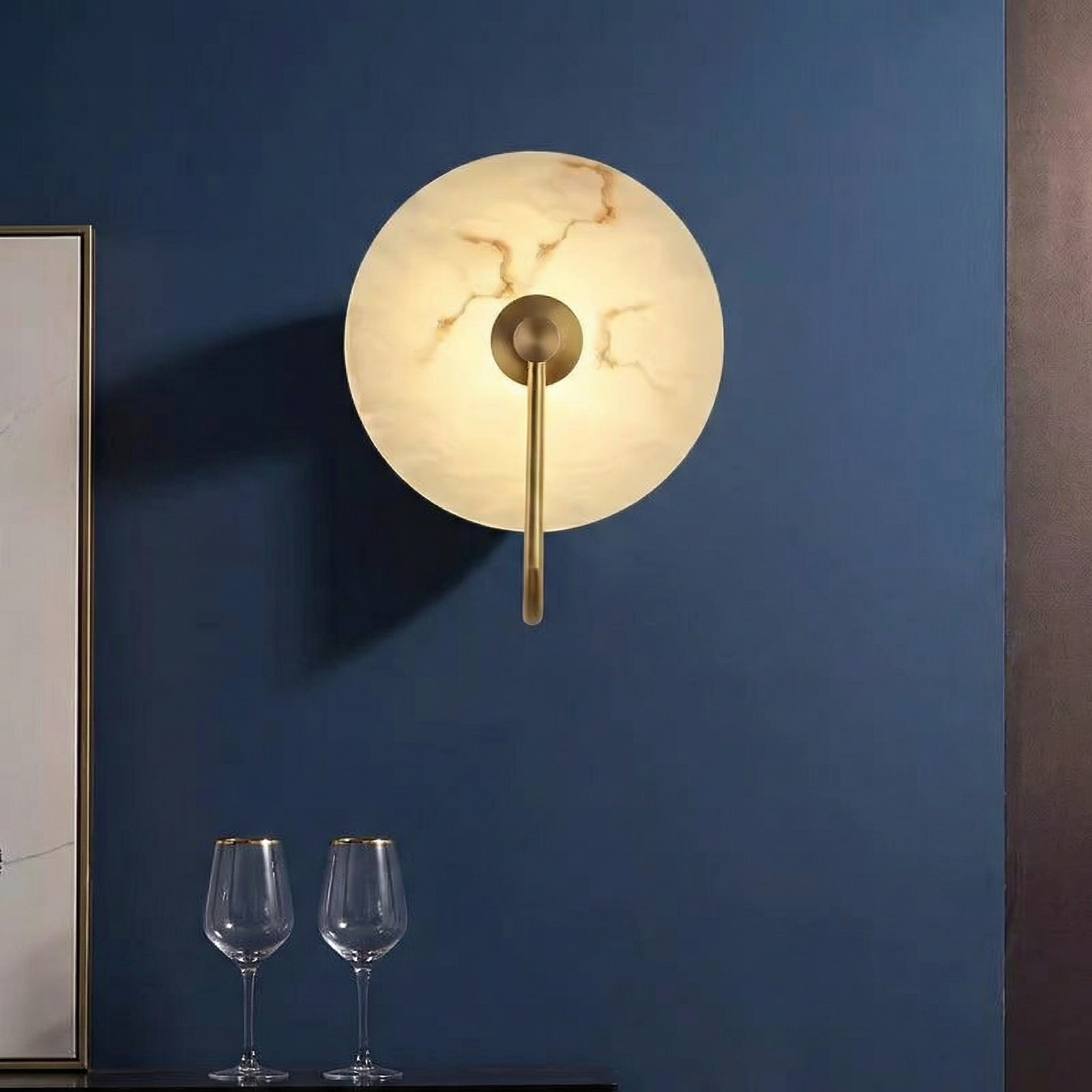 Astra Wall Lamp In Marble Design With Soft LED Glow For A Warm Contemporary Sconce Ambience In Hallways And Living Rooms