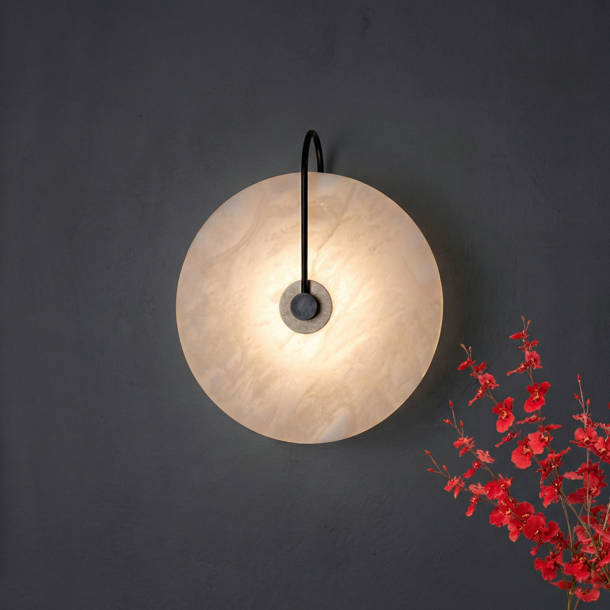Astra Wall Lamp In Marble Design With Soft LED Glow For A Warm Contemporary Sconce Ambience In Hallways And Living Rooms